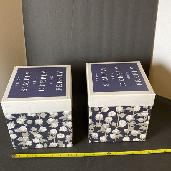 Set of 4 Farmhouse Style Decorative Storage Boxes - Picture 8 of 16